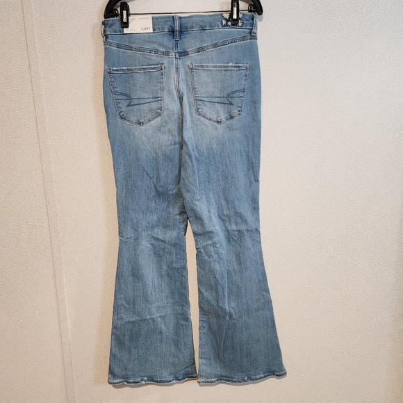American Eagle Curvy Super High Rise Flare Jeans Womens Size 10 - Picture 5 of 7